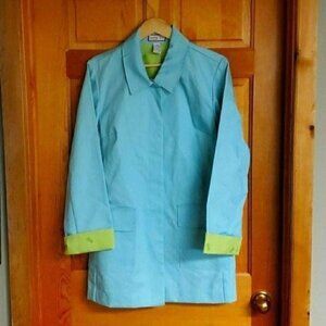 Jamaica Bay Lined Vented Pineapple Graphic Long Sleeve‎ Sz L Jacket with Pockets